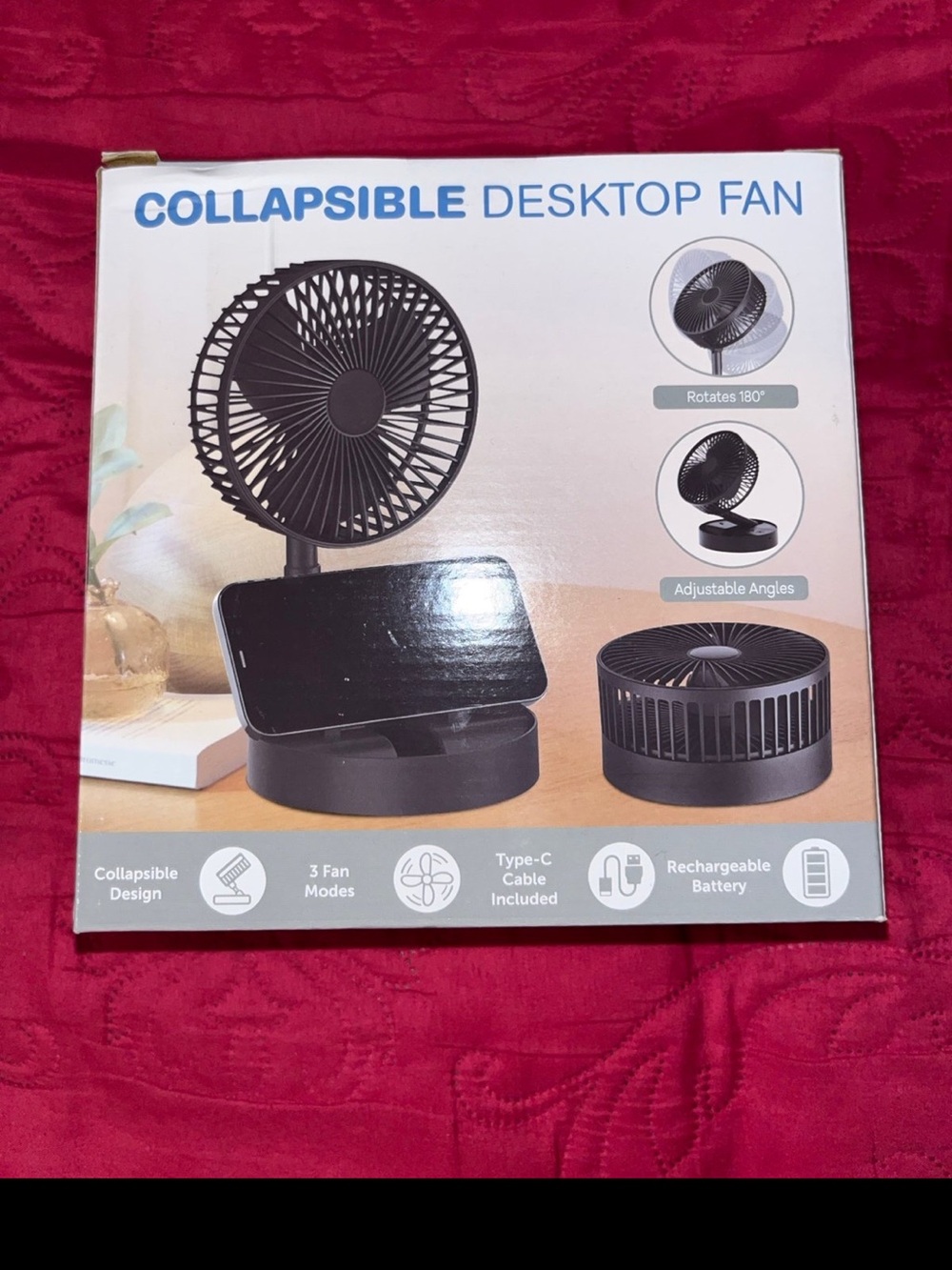 Collapsible Desktop Fan - Black